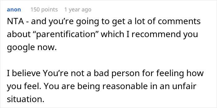 Comment discussing parents and siblings in Austria and babysitting, highlighting feelings of fairness and reasonableness. Comment discussing parents and siblings in Austria and babysitting, highlighting feelings of fairness and reasonableness.