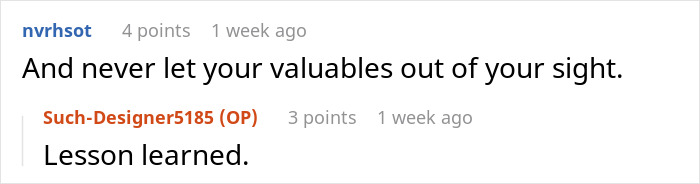 Screenshot of a social media comment discussing a purse fiasco that ended a 15-year friendship.