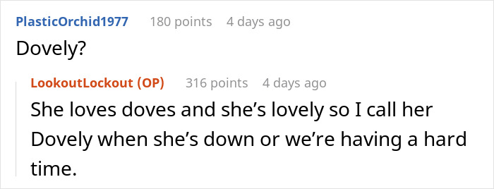 Screenshot of a Reddit conversation about a wife&rsquo;s reaction to her husband attending his sister&rsquo;s baby shower.