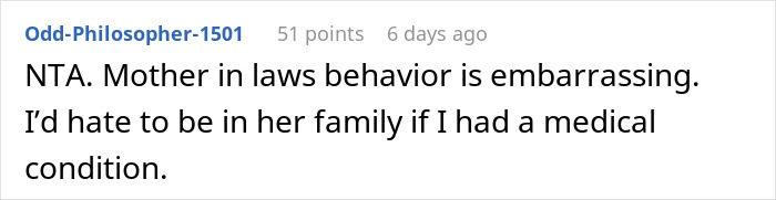 Screenshot of a forum comment discussing drama when a couple can&rsquo;t accommodate a friend&rsquo;s diet at a wedding.