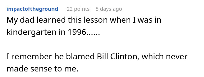 Screenshot of a Reddit comment about a childhood lesson and an unexpected school reaction to baking cupcakes for a birthday. Screenshot of a Reddit comment about a childhood lesson and an unexpected school reaction to baking cupcakes for a birthday.