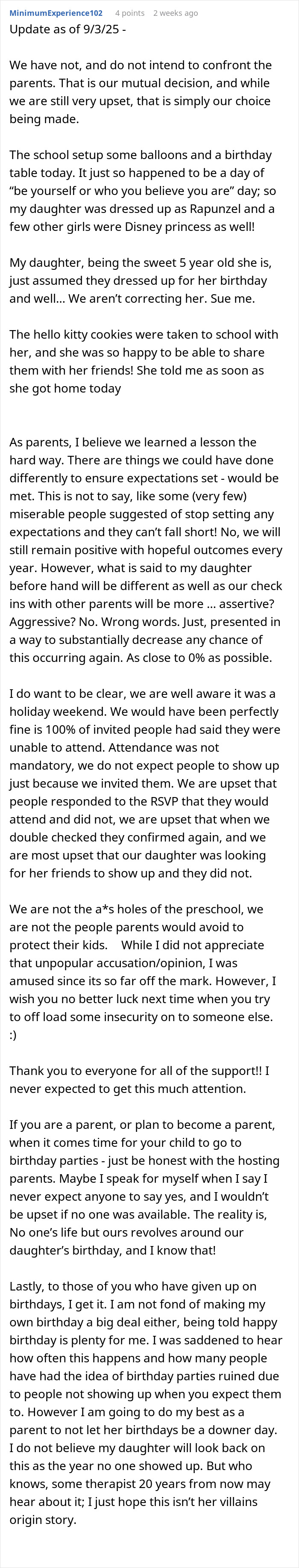 Father expresses disappointment as parents who promised to attend daughter’s birthday party did not show up Father expresses disappointment as parents who promised to attend daughter’s birthday party did not show up