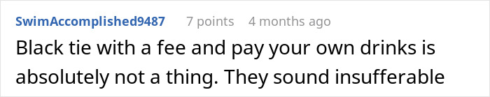 Screenshot of Reddit comment criticizing a wedding shower where bride demands $200 from friends after cheap gifts caused anger.
