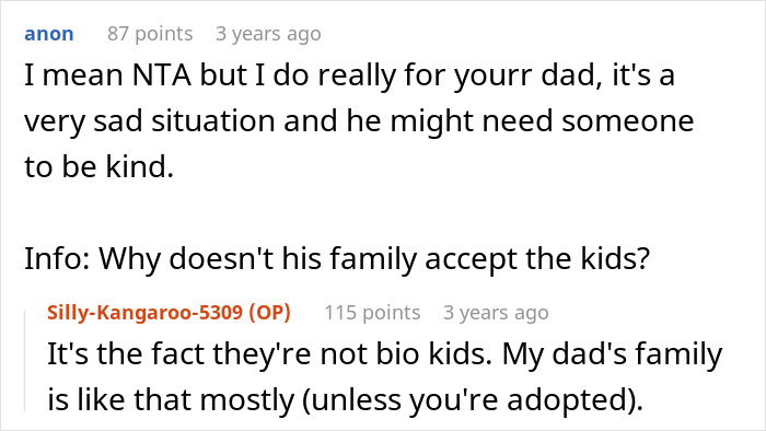 Online discussion about refusing babysit stepsiblings, highlighting family acceptance and complex emotions in blended families.