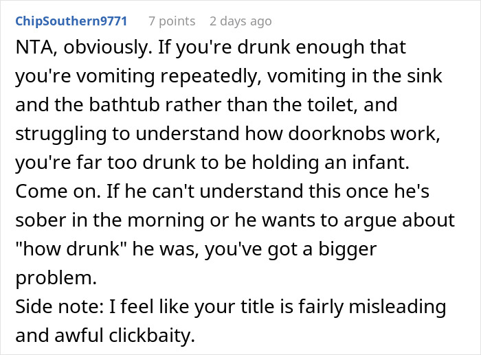 Comment about husband’s real problem and mom starting an exit plan after banning husband from nursery. Comment about husband’s real problem and mom starting an exit plan after banning husband from nursery.