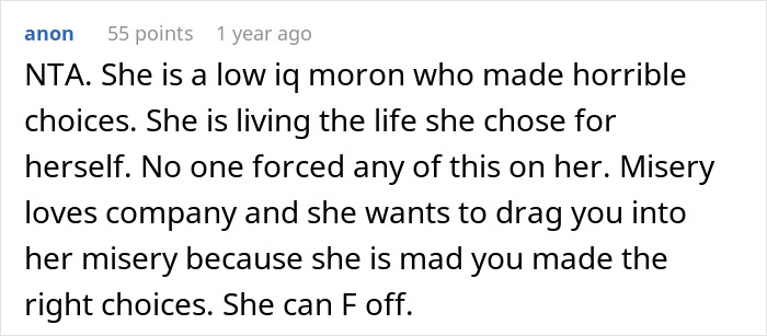 Screenshot of a forum comment rejecting sister’s money requests while sibling rages over Ibiza posts and family struggles. Screenshot of a forum comment rejecting sister’s money requests while sibling rages over Ibiza posts and family struggles.