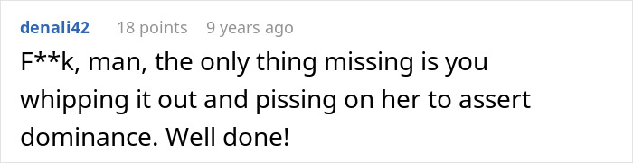 Screenshot of a forum comment discussing a husband who finds out wife is cheating and plans pro revenge.