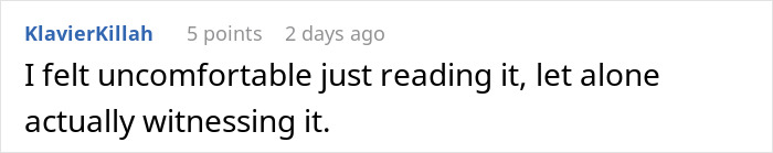 Screenshot of a Reddit comment expressing discomfort about a woman who can&rsquo;t take boyfriend being affectionate with his mom.