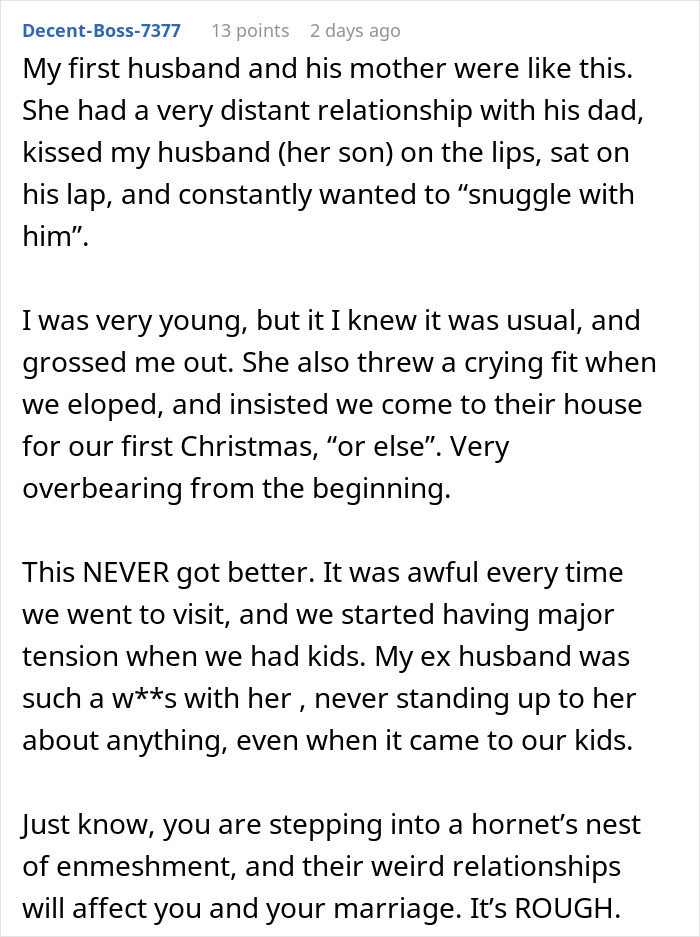 Woman can&rsquo;t take boyfriend being affectionate with his mom causing tension and relationship struggles.