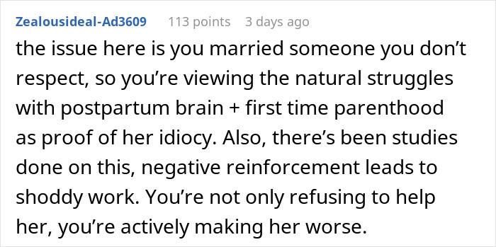 New mom struggling with baby care while husband watches judgmentally, highlighting postpartum challenges and relationship tension.