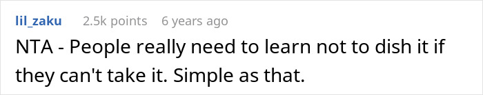 Reddit comment discussing reactions after eldest sister’s promiscuous past revealed following mockery of youngest brother. Reddit comment discussing reactions after eldest sister’s promiscuous past revealed following mockery of youngest brother.