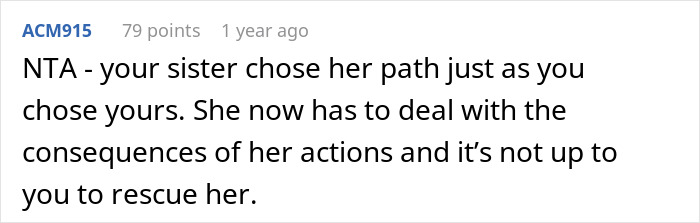 Screenshot of a Reddit comment discussing a woman rejecting her sister’s money hints amid family struggles and Ibiza posts. Screenshot of a Reddit comment discussing a woman rejecting her sister’s money hints amid family struggles and Ibiza posts.