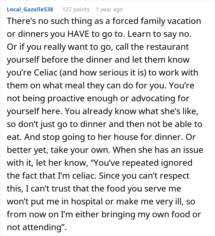 Comment discussing a woman putting her mother-in-law on blast for purposely triggering her allergies. Comment discussing a woman putting her mother-in-law on blast for purposely triggering her allergies.