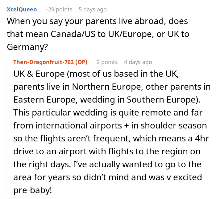 Text conversation about wedding travel logistics in Europe, highlighting a bride risking her friendship over baby ban at wedding. Text conversation about wedding travel logistics in Europe, highlighting a bride risking her friendship over baby ban at wedding.