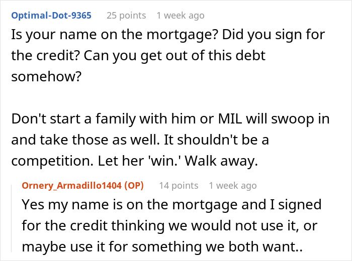 Commenters discuss a husband prioritizing a luxury vehicle purchase with his mother-in-law over his wife&rsquo;s family plans.