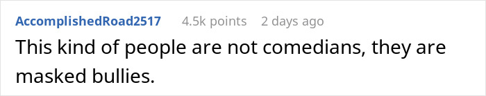 Text comment on a white background discussing comedians, related to a woman’s worst fear coming true at a stand-up show. Text comment on a white background discussing comedians, related to a woman’s worst fear coming true at a stand-up show.