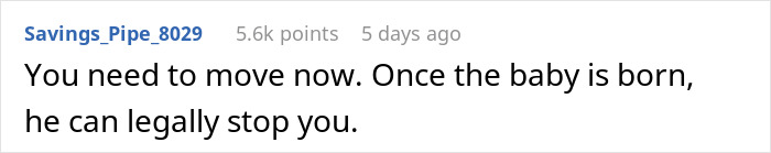 Comment discussing urgency and legal issues after a husband tells pregnant wife he isn&rsquo;t in love despite saying he loves her.