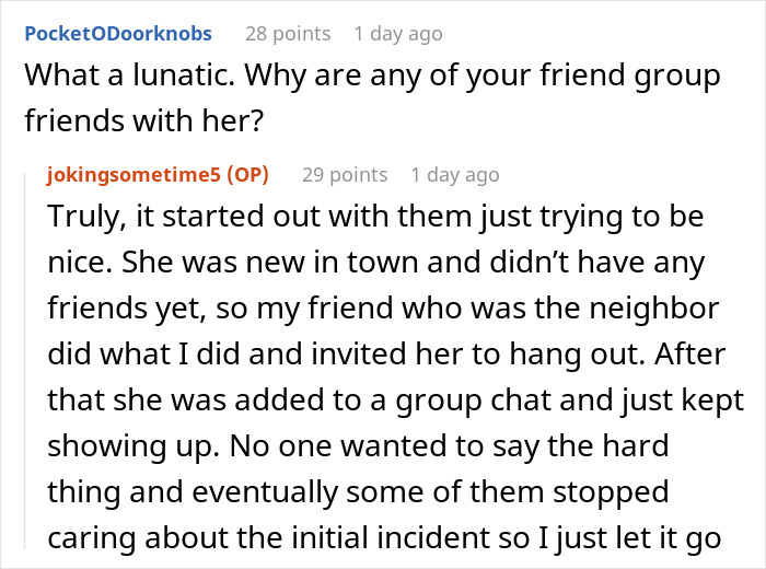 Screenshot of an online discussion about social dynamics, showing comments related to lying pick me girl tattoo inspiration.