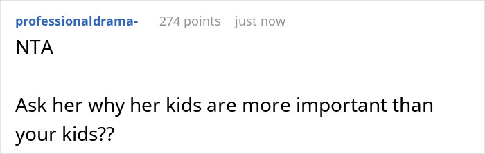 Comment on marriage kids stepkids relationship asking why her kids are prioritized over your kids in a digital forum.