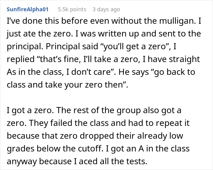 Group project fails due to lazy teammates expecting the smart one to do all the work while he refuses.