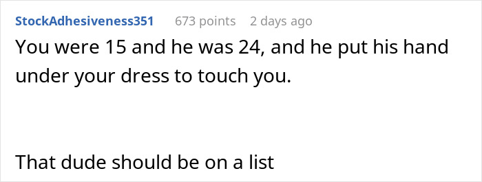 Text post discussing a controversial sister-boyfriend relationship drama involving inappropriate behavior.