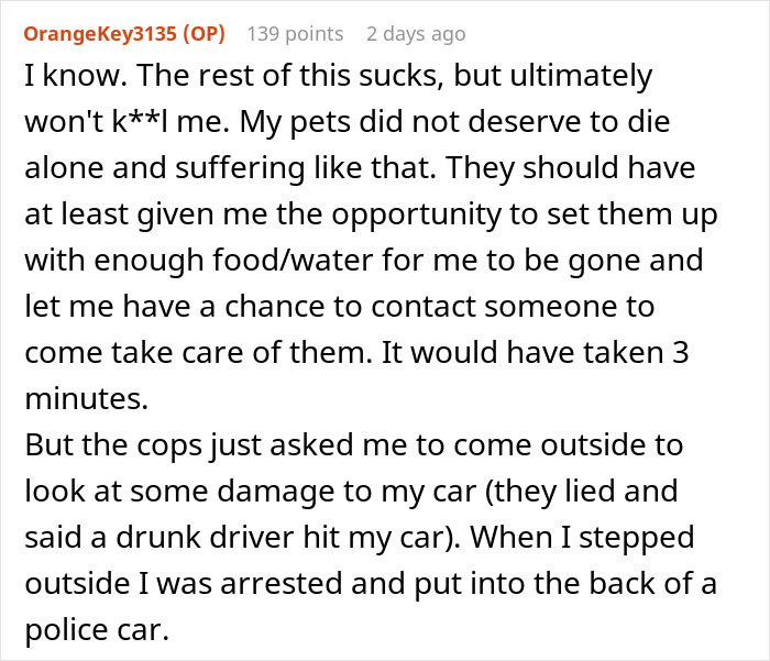 Reddit user shares story of being proven not guilty of a crime but still facing serious consequences and arrest.