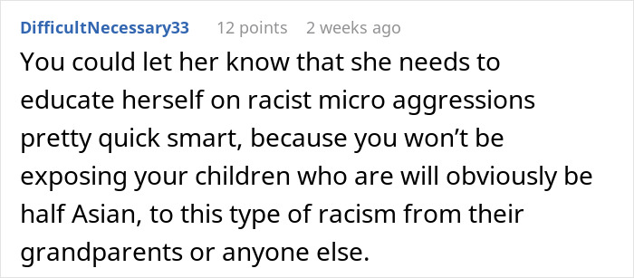 Comment about rude MIL making offensive remarks, with husband finally breaking down after years of emotional strain.