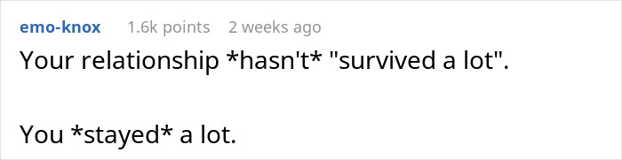 Alt text: Reddit user sharing a heartfelt message about staying in a difficult relationship, reflecting hurt working mom and ignorant husband themes.