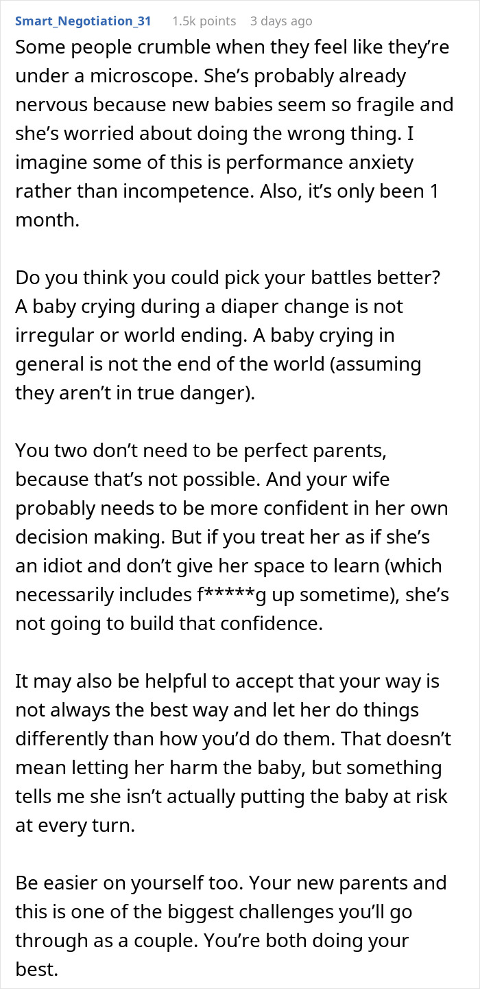 New mom struggling with baby care, feeling anxious while husband judges and offers unsolicited advice at home.