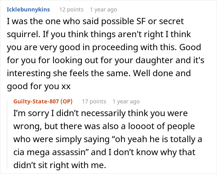 Text conversation about woman&rsquo;s boyfriend acting secretive and her mom considering hiring a private investigator.