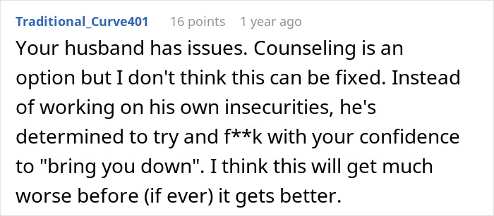 Screenshot of a comment discussing relationship issues after a man jokes about trading his wife for a younger woman.