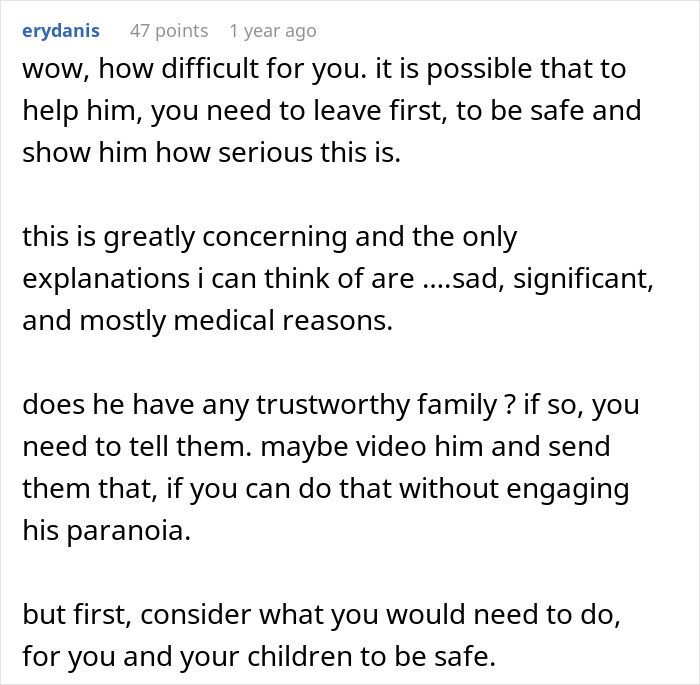 Comment discussing challenges of giving a husband another chance and lessons learned from the experience.