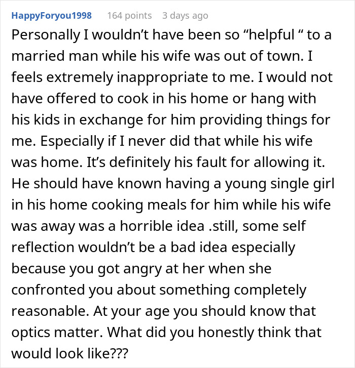Comment discussing concerns about a woman helping a struggling coworker, leading to misunderstandings about their relationship. Comment discussing concerns about a woman helping a struggling coworker, leading to misunderstandings about their relationship.
