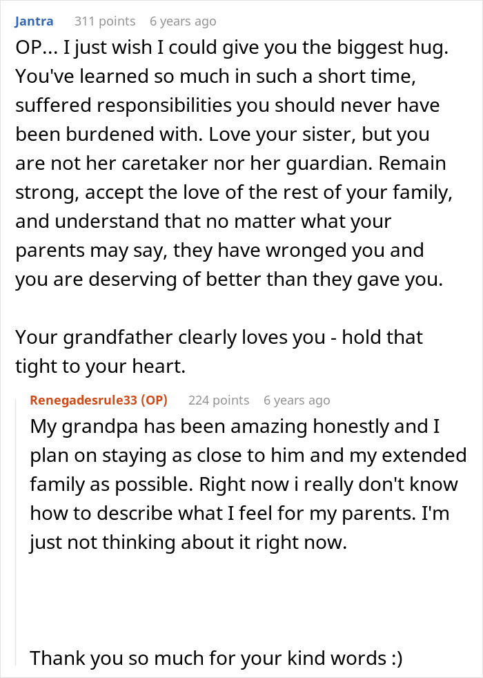 Supportive comments on a teen feeling like a prisoner babysitting autistic sister, urging strength and family love. Supportive comments on a teen feeling like a prisoner babysitting autistic sister, urging strength and family love.
