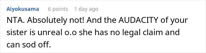 Screenshot of a forum comment expressing strong opinion about a mom wanting her baby back after 8 years.