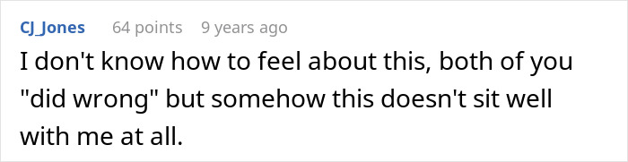 Comment on cheating wife and husband&rsquo;s pro revenge, showing complex emotions about right and wrong in a text post.