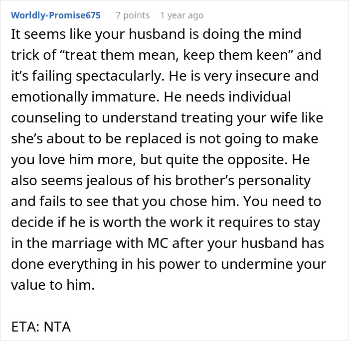 Man jokes about trading wife for younger woman while his twin brother offers to date her instead in a surprising twist.