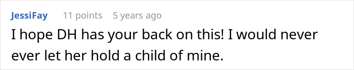 Screenshot of an online comment discussing a mother-in-law ignoring a child&rsquo;s severe allergy leading to an ER visit.