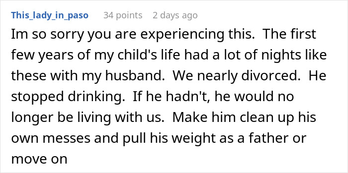 Comment discussing parenting struggles and husband’s behavior, highlighting need for responsibility and possible exit plan. Comment discussing parenting struggles and husband’s behavior, highlighting need for responsibility and possible exit plan.