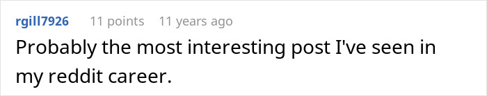 Reddit comment by user rgill7926 praising a post as the most interesting seen in their Reddit career about mother poisoned me.