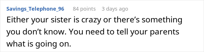 Screenshot of a Reddit comment discussing a woman forbidding her brother-in-law from talking to her despite seeing her nephew less.