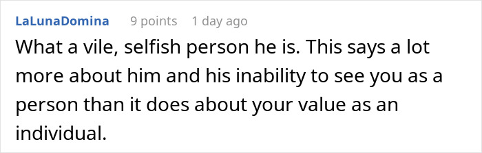 Screenshot of a Reddit comment discussing feelings of betrayal and self-worth after learning she was her husband’s second choice. Screenshot of a Reddit comment discussing feelings of betrayal and self-worth after learning she was her husband’s second choice.