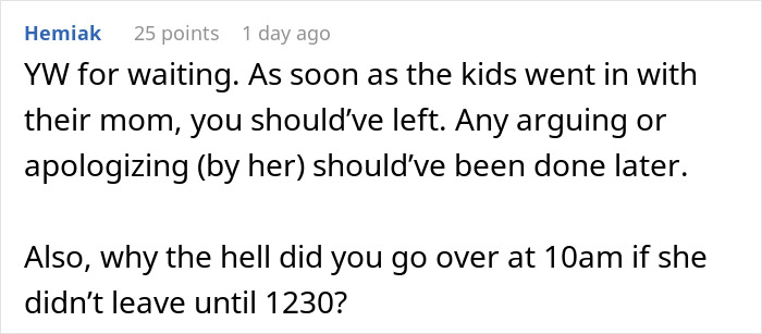 Screenshot of a Reddit comment discussing a mom asking her friend to babysit then going missing for hours. Screenshot of a Reddit comment discussing a mom asking her friend to babysit then going missing for hours.