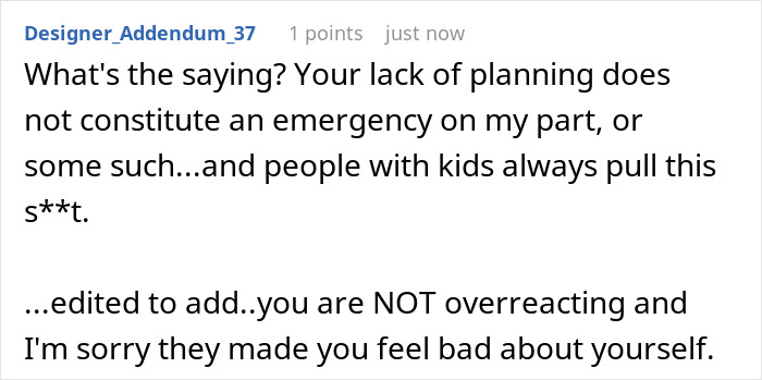 Screenshot of a Reddit comment discussing family eyes passenger&rsquo;s paid seat and the drama when they refuse to swap seats.