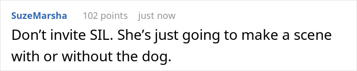 Comment about refusing SIL’s service dog at a wedding, warning she might cause a scene with or without the dog. Comment about refusing SIL’s service dog at a wedding, warning she might cause a scene with or without the dog.