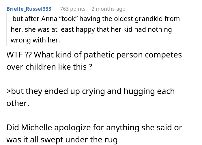 Commenter expressing disbelief over a sister accusing favoring nephew and niece, highlighting family tension and emotional moments.