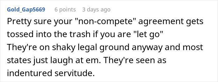 Comment on legal risks of non-compete agreements after employee gets laid off and poaches biggest client.