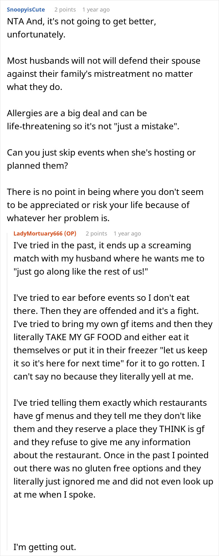 Online conversation about woman confronting MIL over purposely triggering allergies and family mistreatment in household conflicts. Online conversation about woman confronting MIL over purposely triggering allergies and family mistreatment in household conflicts.