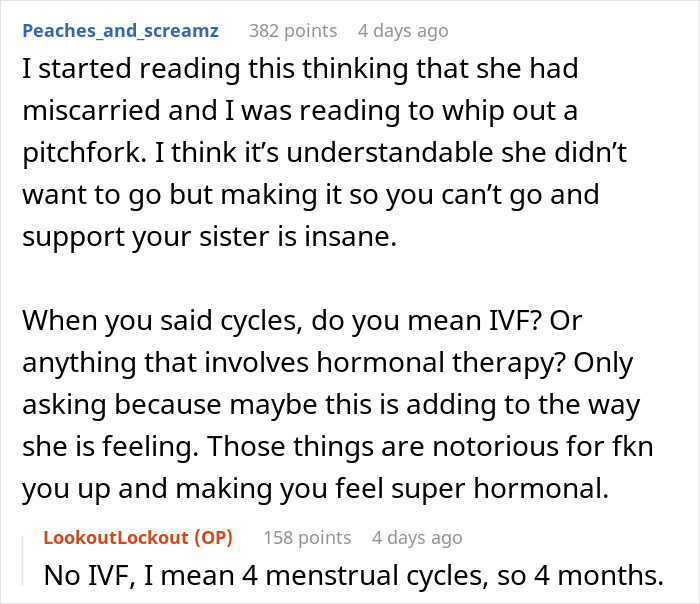 Reddit user discusses wife&rsquo;s reaction to husband attending sister&rsquo;s baby shower causing emotional stress and need for therapy.
