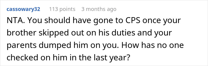 Comment discussing concerns about a single mom abandoning her toddler and the need to check on the child's welfare.